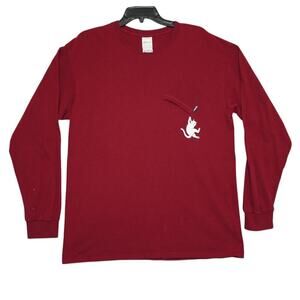 RIPNDIP Lord Nermal Maroon Pocket Long Sleeve Tee – Size Large